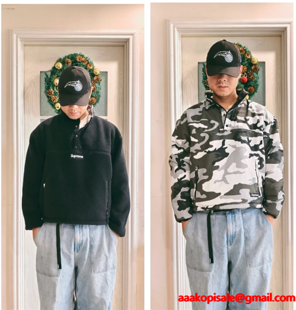 Supreme POLARTEC コラボFW25 WEEK8 Polartec Shearling Reversible Pullover 　リバーシブル シュプリームスウェットコピー上品激安(日本最大級)