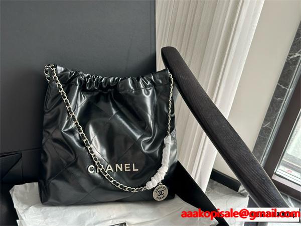 シルバー金具CHANEL 22 bag 手触りも抜群　シャネルショルダーバッグコピー 激安(日本最大級)
