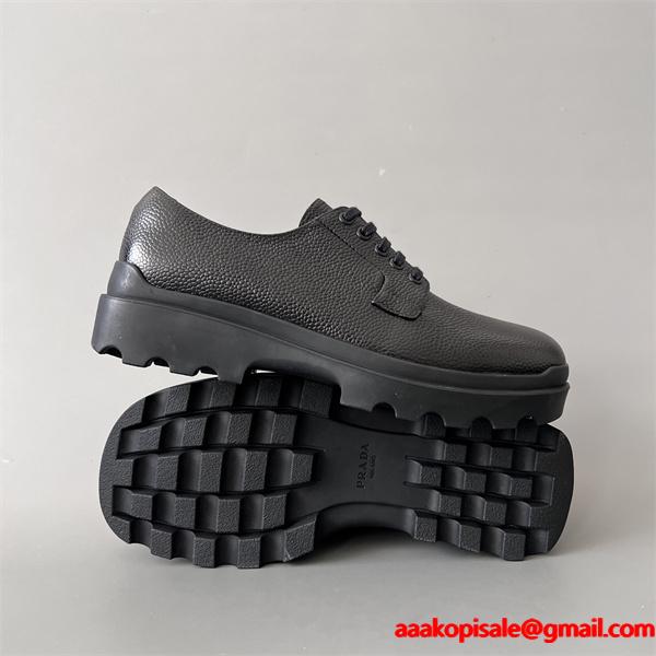 春夏の流行り2026新品 革靴 PRADA 大人のトレンド プラダ_ビジネスシューズスーパーコピーブランド激安通販 3.6㎝高さ