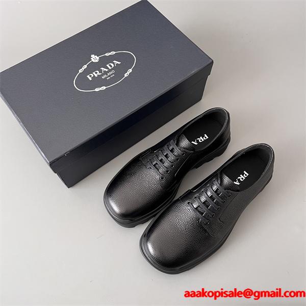 春夏の流行り2026新品 革靴 PRADA 大人のトレンド プラダ_ビジネスシューズスーパーコピーブランド激安通販 3.6㎝高さ
