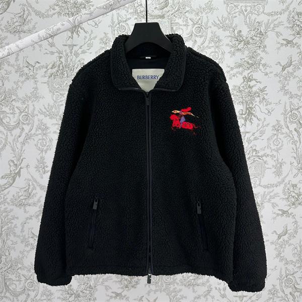 秋冬保暖 ブラック もこもこ ボアジャケット 高級感 BURBERRY バーバリー 偽物
