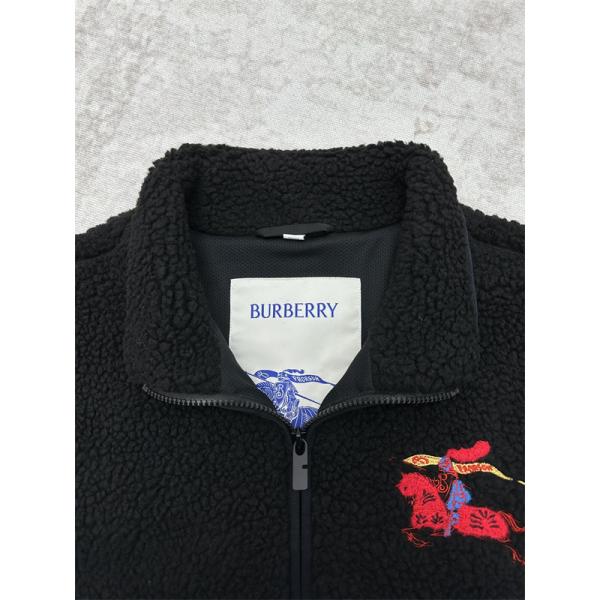 秋冬保暖 ブラック もこもこ ボアジャケット 高級感 BURBERRY バーバリー 偽物