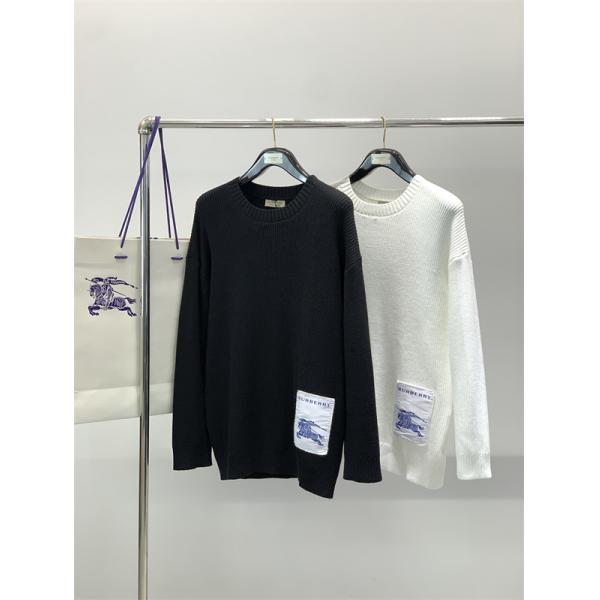 定番人気 秋冬クラシック ブラック クルーネック BURBERRY バーバリー コピー ニット セーター 