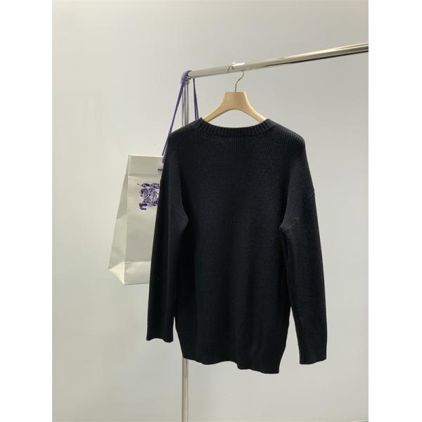 定番人気 秋冬クラシック ブラック クルーネック BURBERRY バーバリー コピー ニット セーター 