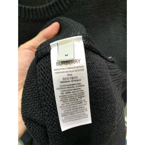 秋冬安定 ブラック ニット セーター ブルー刺繍 洗練 BURBERRY バーバリー 偽物