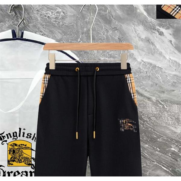 数量限定 保温 ブラック BURBERRY バーバリー コピー スウェットパンツ チェックポケット