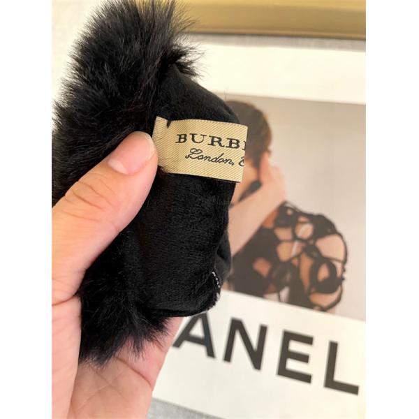 注目小物 防寒重視 グレー チェック グローブ ファートリム 上品 BURBERRY バーバリー コピー