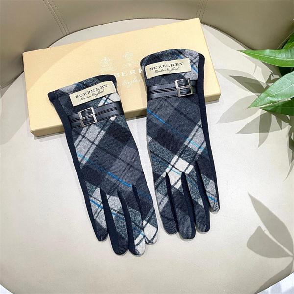 実用 温か素材 ネイビー チェック BURBERRY バーバリー コピー グローブ フィット 安定