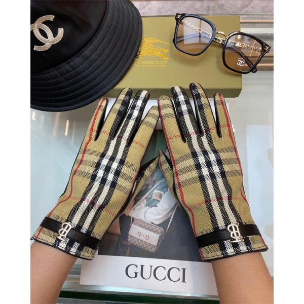 BURBERRY バーバリー スーパーコピー 洗練 ベージュ チェック グローブ スリムライン 冬対応