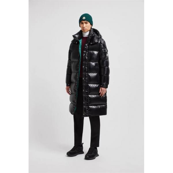 温か素材 ブラック ロング ダウンコート ボリューム MONCLER モンクレール コピー