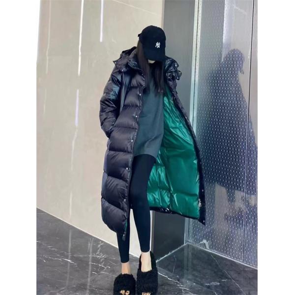 温か素材 ブラック ロング ダウンコート ボリューム MONCLER モンクレール コピー