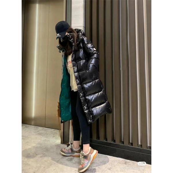 温か素材 ブラック ロング ダウンコート ボリューム MONCLER モンクレール コピー