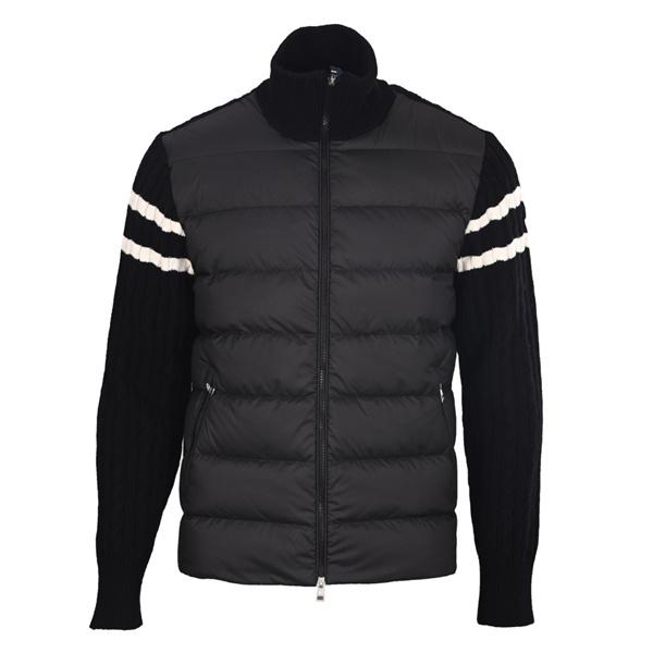 MONCLER モンクレール コピー 入手困難 ブラック ニット ダウンジャケット レイヤード