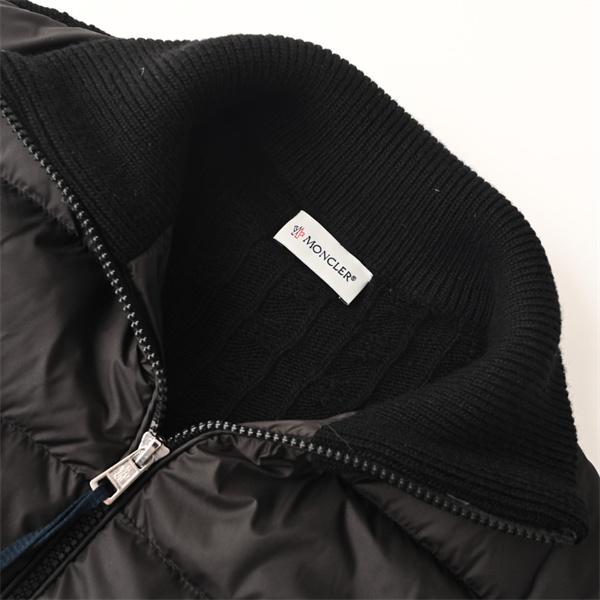 MONCLER モンクレール コピー 入手困難 ブラック ニット ダウンジャケット レイヤード