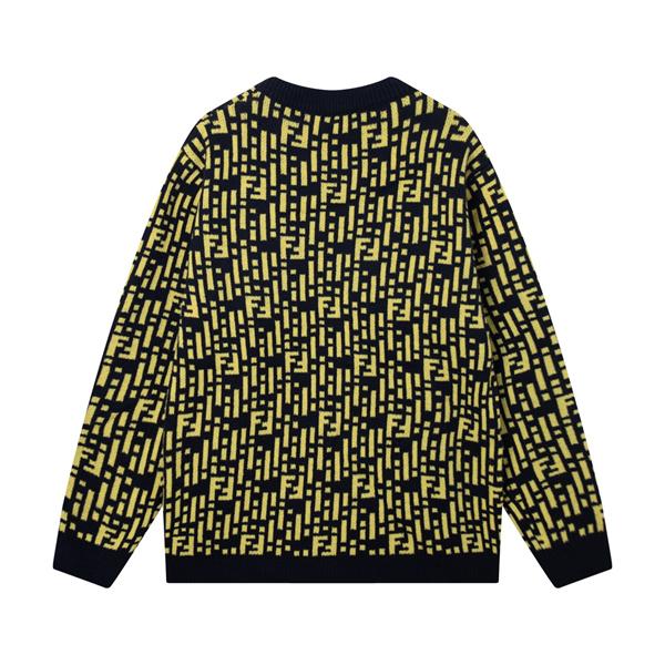 FENDI フェンディ コピー 人気定番 ニットセーター ブラック×イエロー 高級感