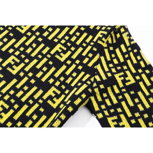 FENDI フェンディ コピー 人気定番 ニットセーター ブラック×イエロー 高級感