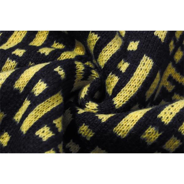 FENDI フェンディ コピー 人気定番 ニットセーター ブラック×イエロー 高級感