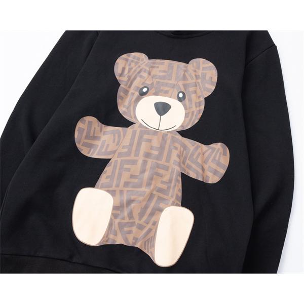  注目モデル プリント FENDI フェンディ コピー パーカー ブラック アイコニック