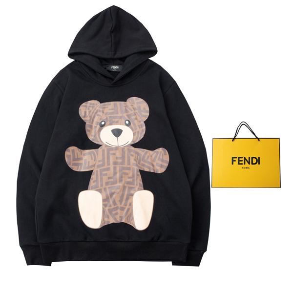  注目モデル プリント FENDI フェンディ コピー パーカー ブラック アイコニック