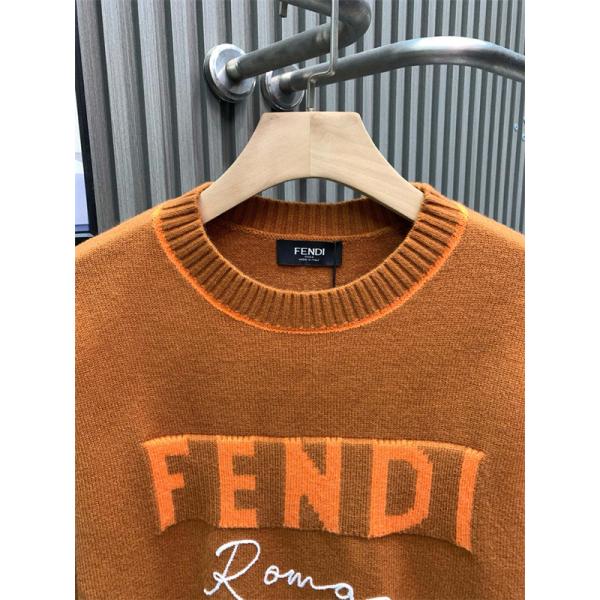 2026新作 ニットセーター ブラウン 刺繍 高評価モデル FENDI フェンディ コピー