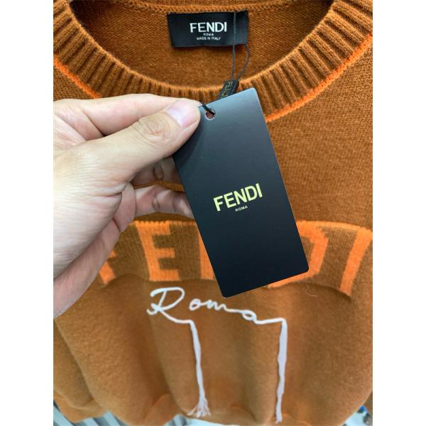 2026新作 ニットセーター ブラウン 刺繍 高評価モデル FENDI フェンディ コピー