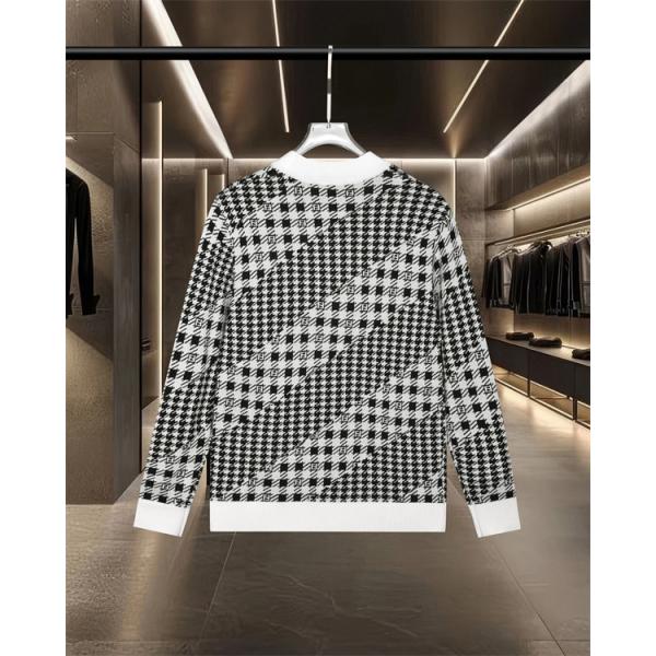  FENDI フェンディ コピー ニット メンズ チェック調 ブラック クラシック 長袖