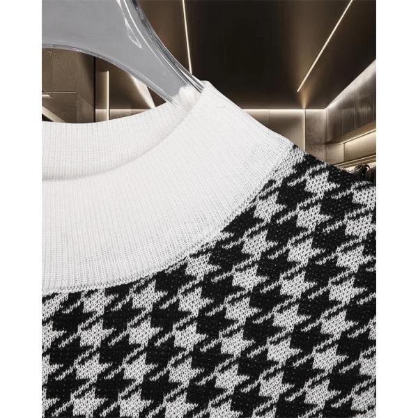  FENDI フェンディ コピー ニット メンズ チェック調 ブラック クラシック 長袖