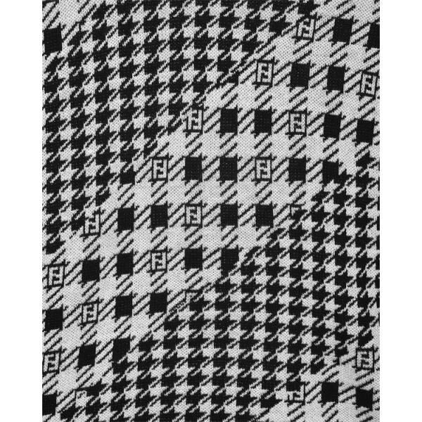  FENDI フェンディ コピー ニット メンズ チェック調 ブラック クラシック 長袖