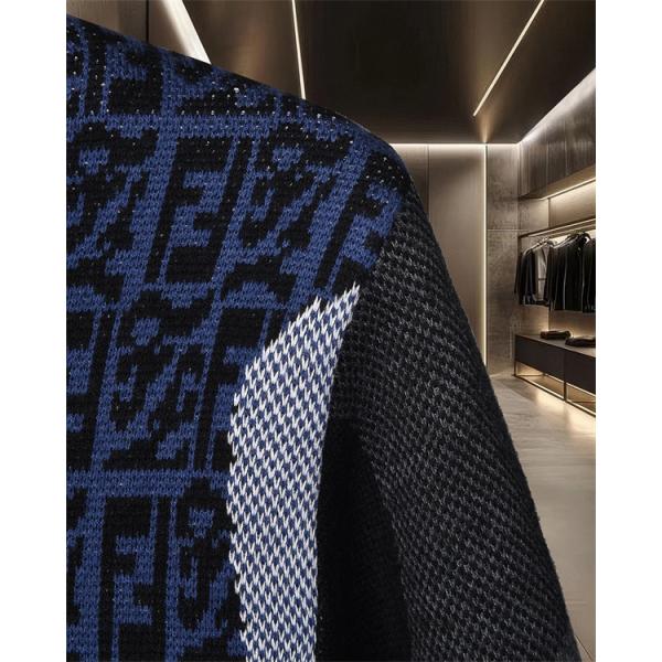 ニット セーター メンズ グラフィック柄 ブラック FENDI フェンディ コピー 長袖