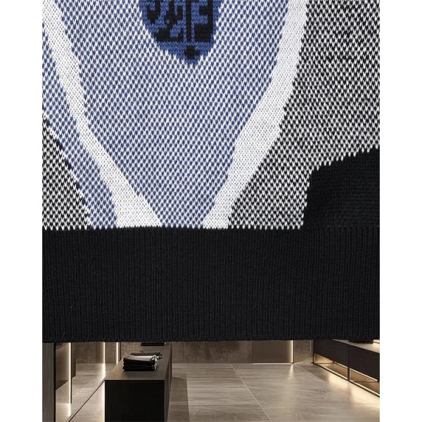 ニット セーター メンズ グラフィック柄 ブラック FENDI フェンディ コピー 長袖