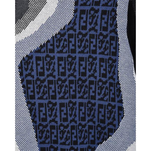 ニット セーター メンズ グラフィック柄 ブラック FENDI フェンディ コピー 長袖