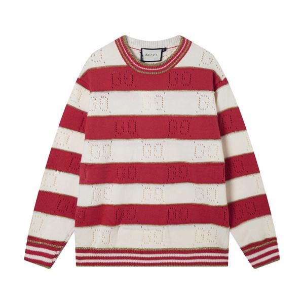  新作 注目 グッチ コピー GUCCI ボーダーニット レッド ホワイト お洒落 