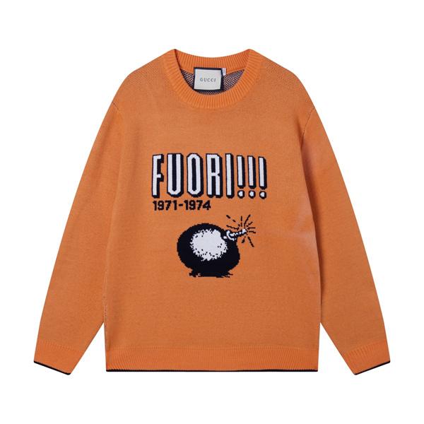  GUCCI 当店イチオシニット オレンジ インパクト大 遊び心 グッチ コピー