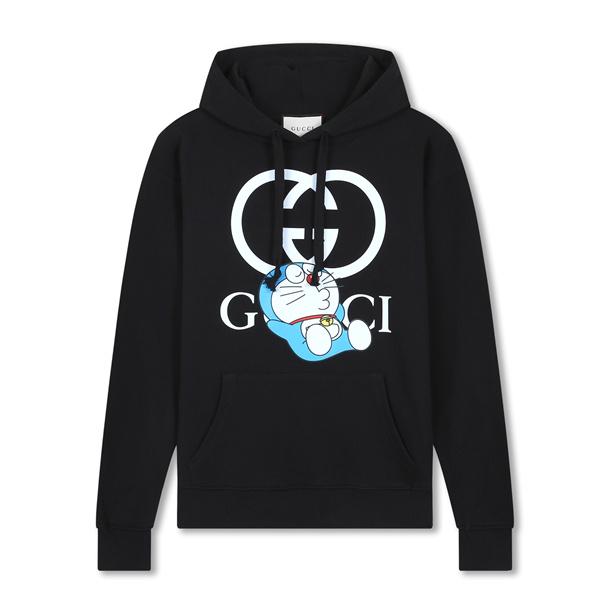 GUCCI キャラクター グッチ コピー プリント パーカー ブラック ポップ 