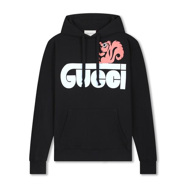 グッチ コピー GUCCI ロゴデザイン パーカー ブラック アイキャッチ 力強い
