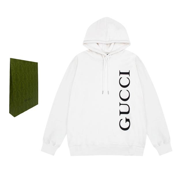 バーティカルロゴ GUCCI グッチ コピー パーカー ホワイト クリーン 端正 ミニマル