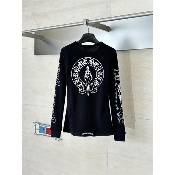 CHROME HEARTS クロムハーツ コピー ロングスリーブ ニット ブラック シャープ 2026新作定番