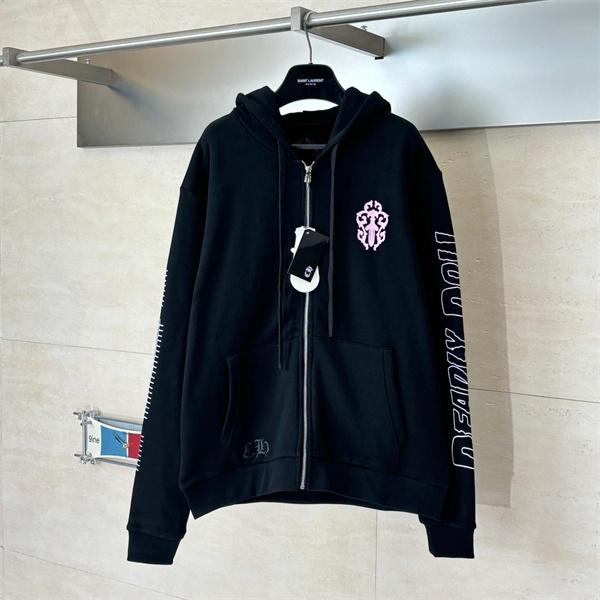 ジップ パーカー ブラック 入手困難 快活 モード系 CHROME HEARTS クロムハーツ コピー