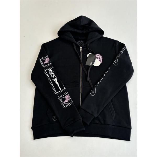 ジップ パーカー ブラック 入手困難 快活 モード系 CHROME HEARTS クロムハーツ コピー