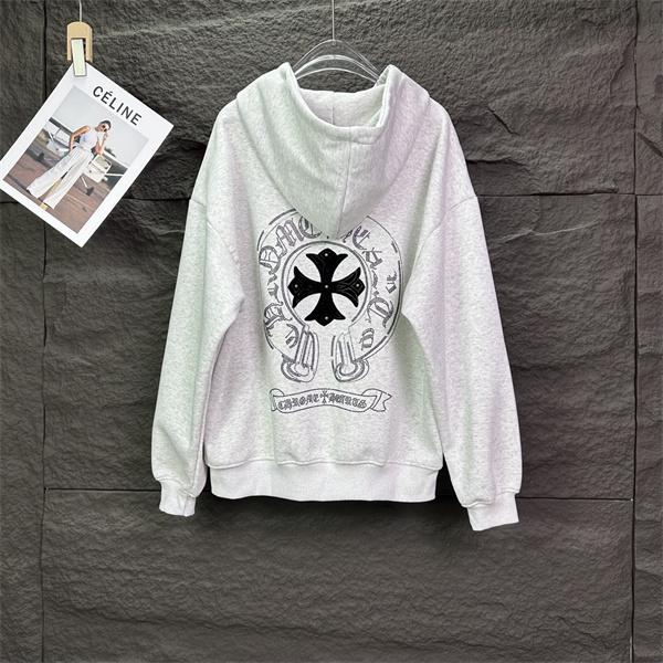 ジップ CHROME HEARTS クロムハーツ コピー パーカー ブラック 控えめ トレンド 売れ筋