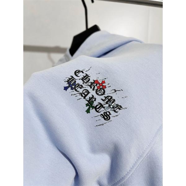 フーディ パーカー ライトブルー 2026新作コーデ リラックス CHROME HEARTS クロムハーツ コピー