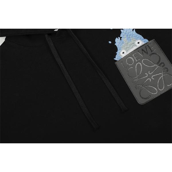 2026新作 ブラック LOEWE ロエベ コピー パーカー ポケットデザイン 実用的