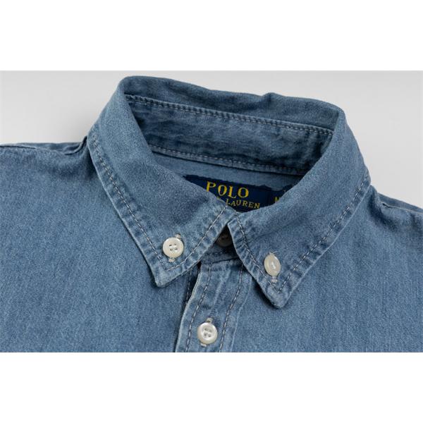 定番人気 デニム シャツ ワンポイント刺繍 プレミアム Polo Ralph Lauren ポロ ラルフローレン コピー