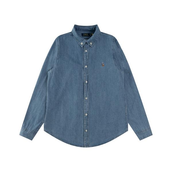 定番人気 デニム シャツ ワンポイント刺繍 プレミアム Polo Ralph Lauren ポロ ラルフローレン コピー