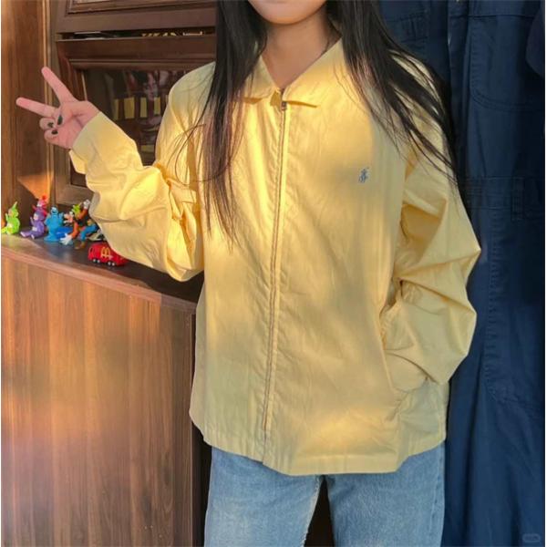 Polo Ralph Lauren ポロ ラルフローレン コピー 春夏新作 イエロー ノーカラー ジップブルゾン 軽量 