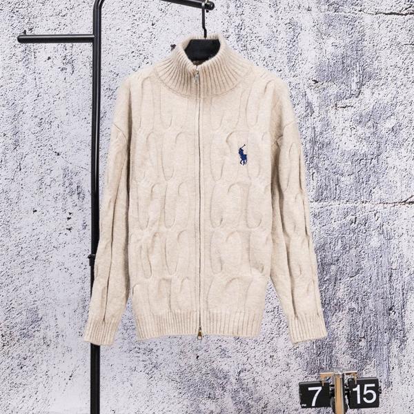 秋冬定番 ベージュ ニット カーディガン 立ち襟 上品 Polo Ralph Lauren ポロ ラルフローレン コピー