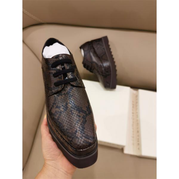 ステラマッカートニーStellaMcCartney激安蛇柄レザー厚底レースアップシューズ八センチヒール大人カジュアル単鞋