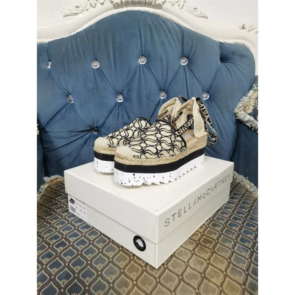 ステラマッカートニーStellaMcCartney激安麻縄ソール厚底カジュアルシューズデニム素材八センチヒール欧州人気モデル