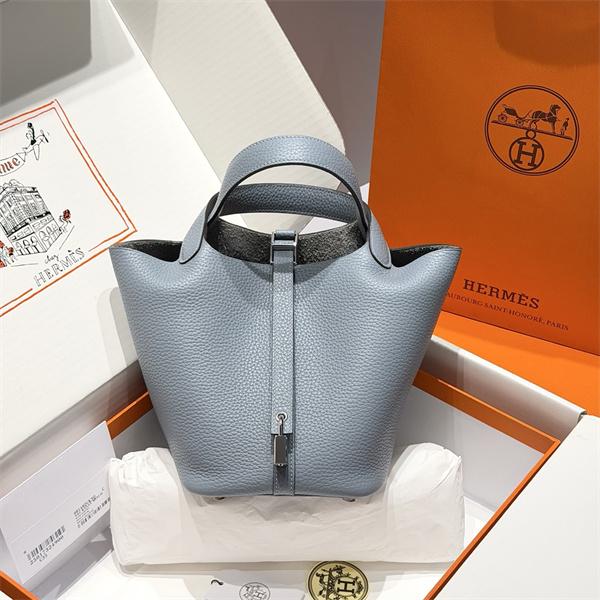 定番☆Hermès picotin 18エルメス ハンドバッグスーパーコピーＮ級品人気blue lin お洒落コーディネート