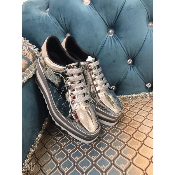 シルバーグリッター STELLA McCARTNEY ステラマッカートニー コピー  厚底スニーカー 大人カジュアル